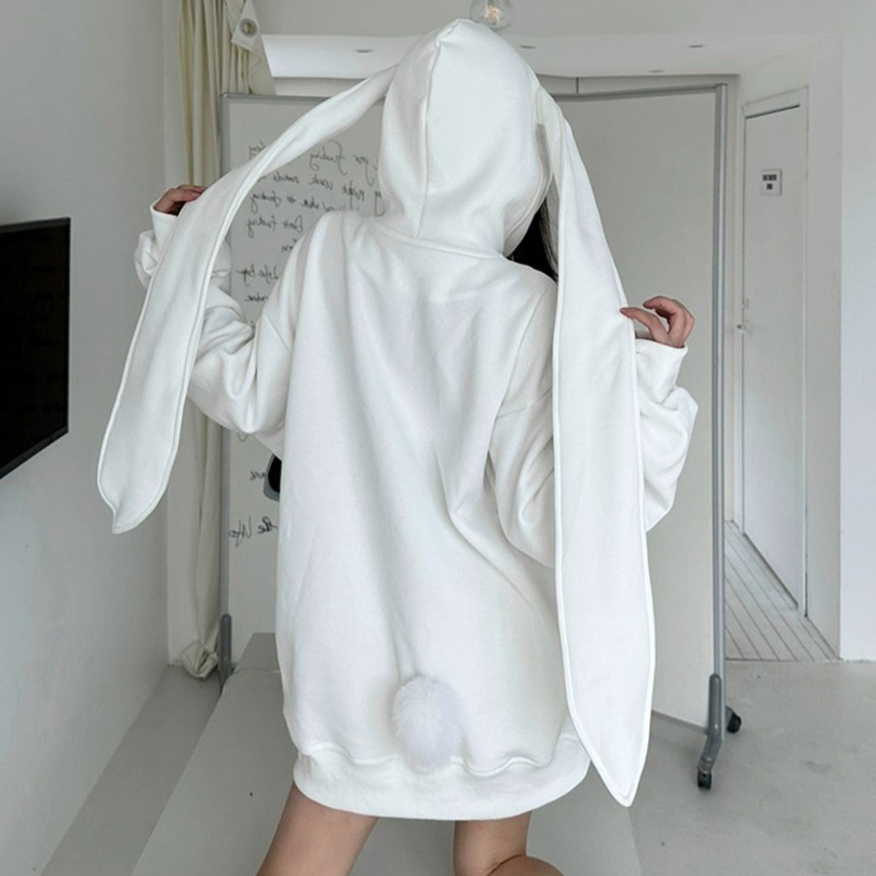 Women'S Fashion Zip Up Hoodies - 2025 outono kawaii coelho grandes orelhas