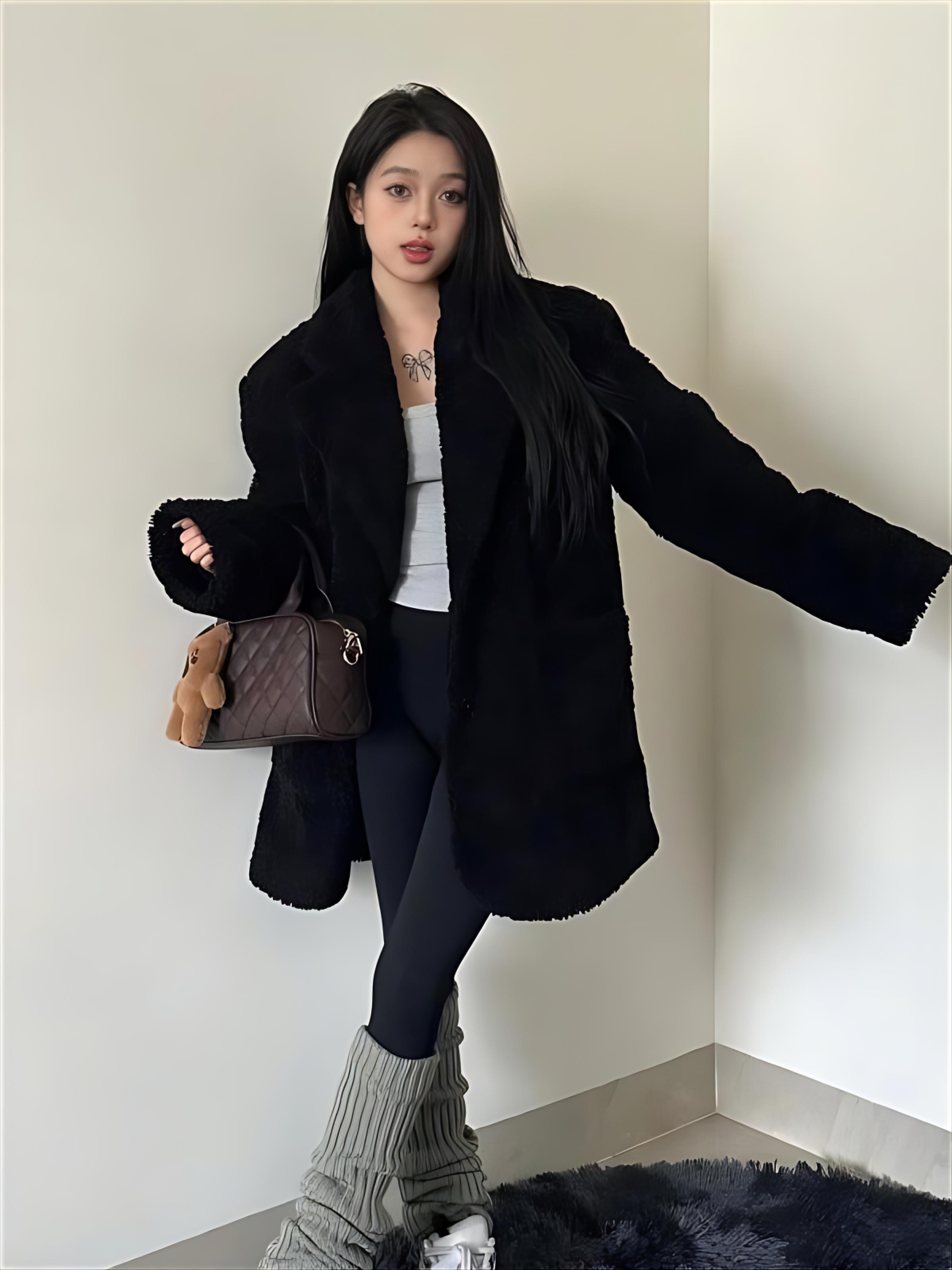 Women'S Fashion Utility Jacket - Jaqueta de lã de cordeiro primavera