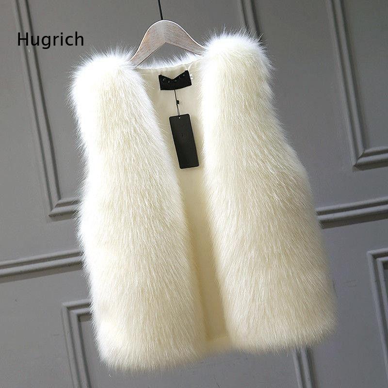 Women'S Fashion Gilet - Colete Feminino de Pele Sintética Sem