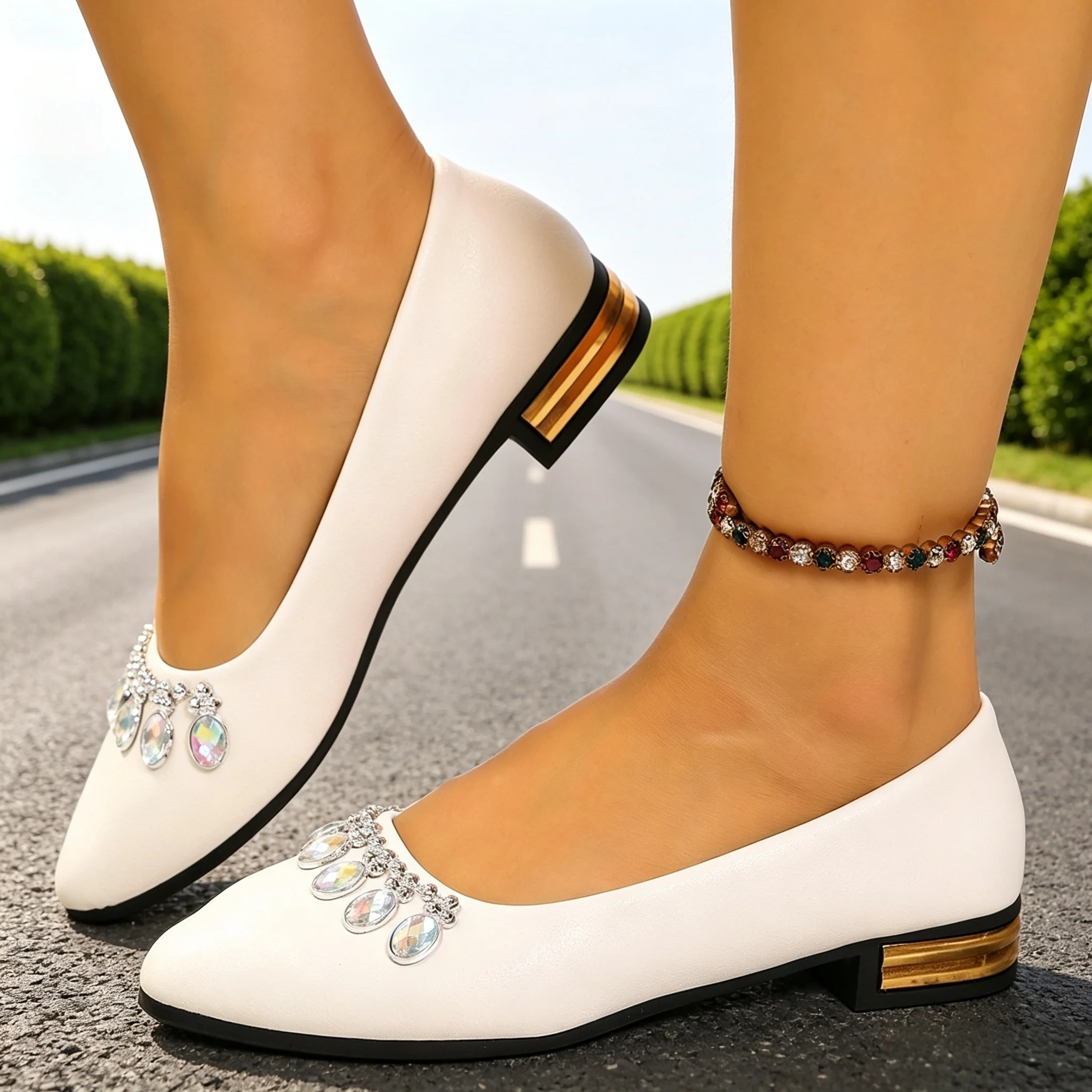 Women'S Fashion Loafers - Sapatilhas Femininas de Bico Fino, Tamanhos