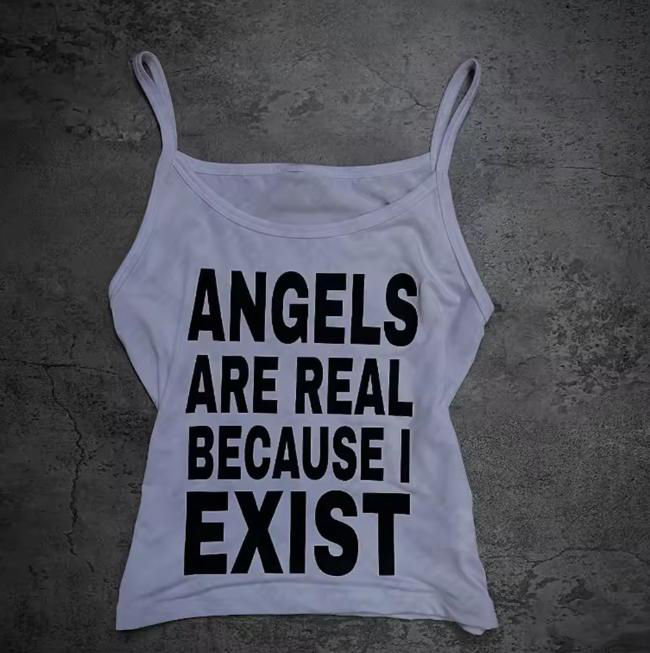Women'S Real Y2K Fashion - Camiseta Regata Feminina Y2K com Estampa