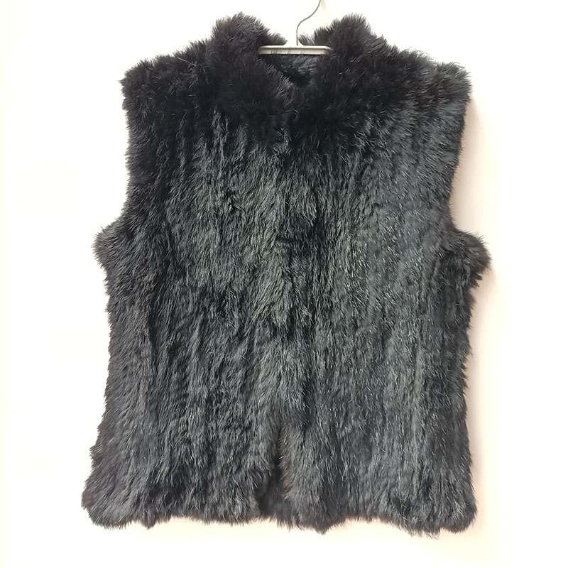 Women'S Fashion Gilet - Colete de pele de coelho real