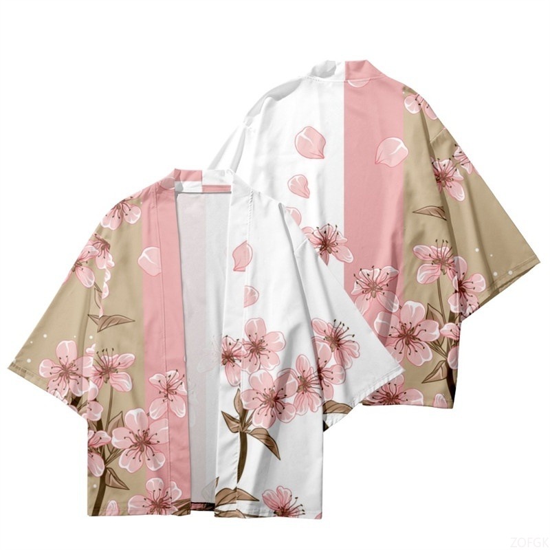 Women'S Fashion Essentials - Verão feminino flor impressão quimono masculino