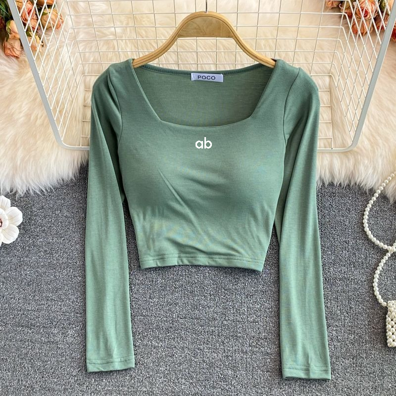 Women'S Fashion Layering - Camiseta feminina de manga comprida com
