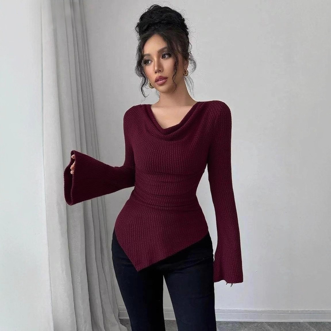 Blusa Feminina de Manga Longa  - Off Shoulder Top avaliação e preço