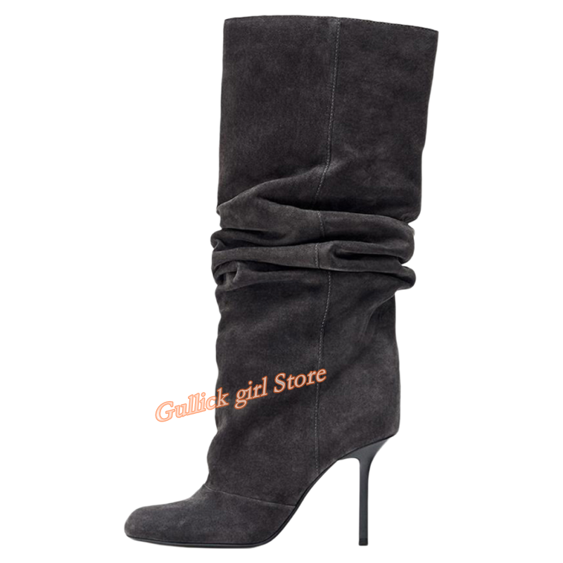 Botas de Camurça Cano Alto com - Women'S Fashion Winter 2026 avaliação e preço