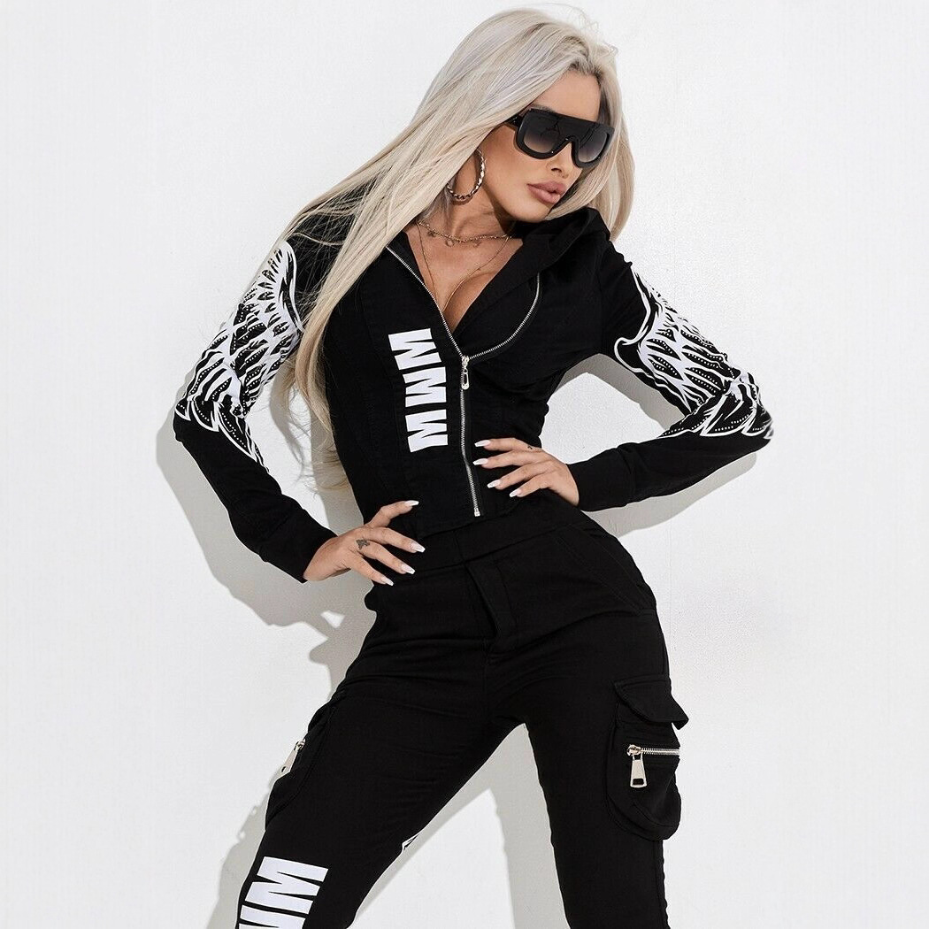 Conjunto de Moletom Feminino d - Women'S Fashion Zip Up Hoodies avaliação e preço