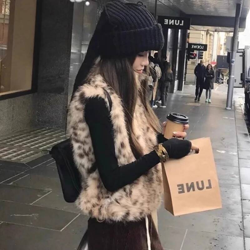 Colete de pele sintética com e - Women'S Fashion Gilet avaliação e preço