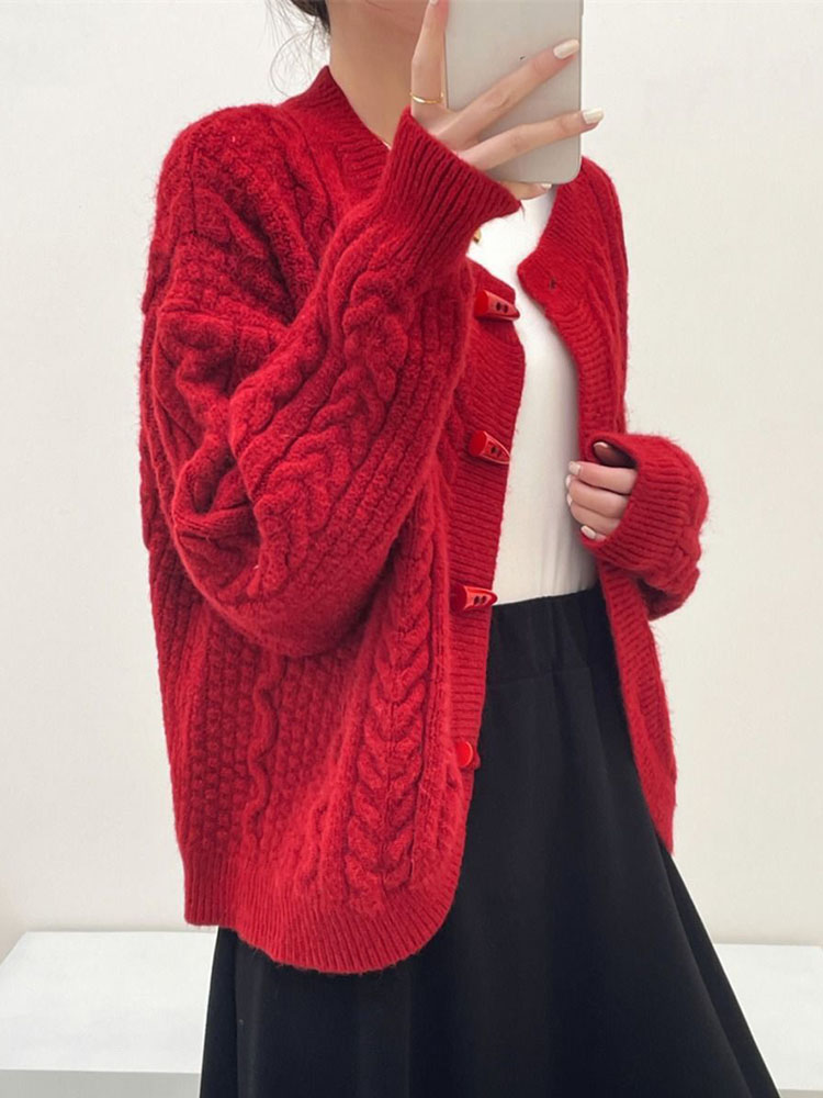 Botão de chifre moda manga com - Women'S Fashion Gilet avaliação e preço