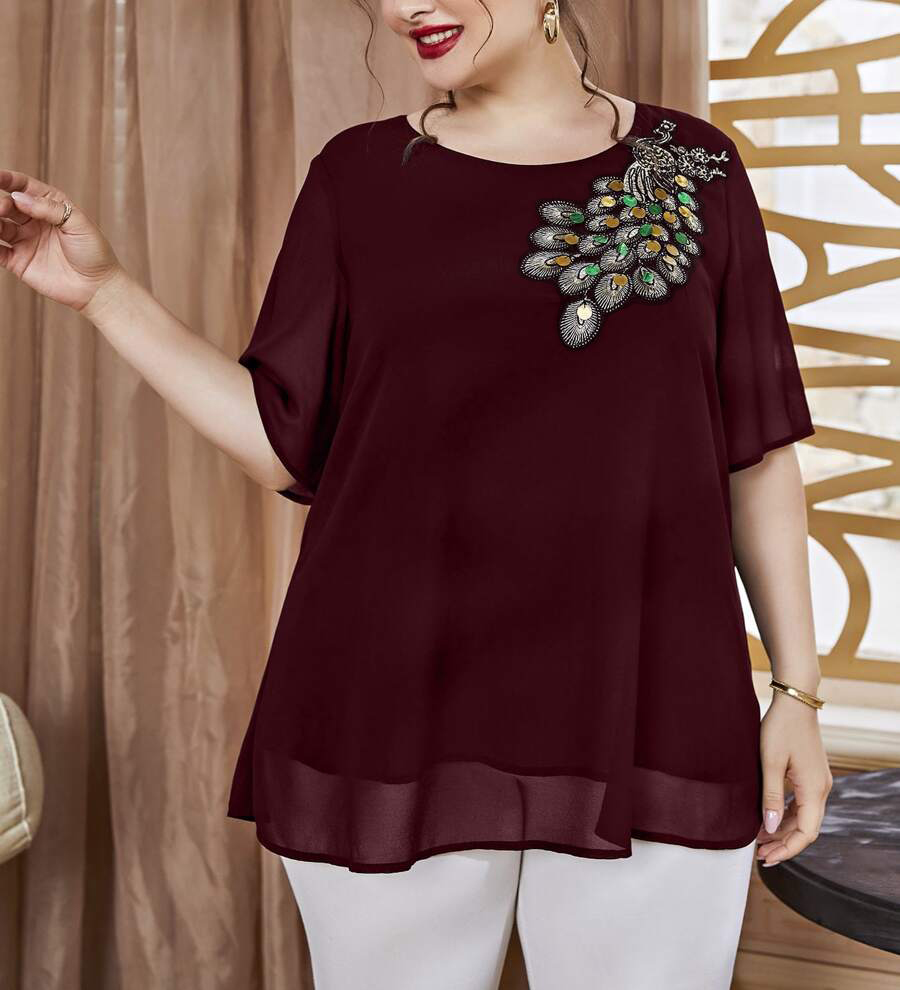 Top de pavão bordado feminino  - Women'S Fashion Essentials avaliação e preço