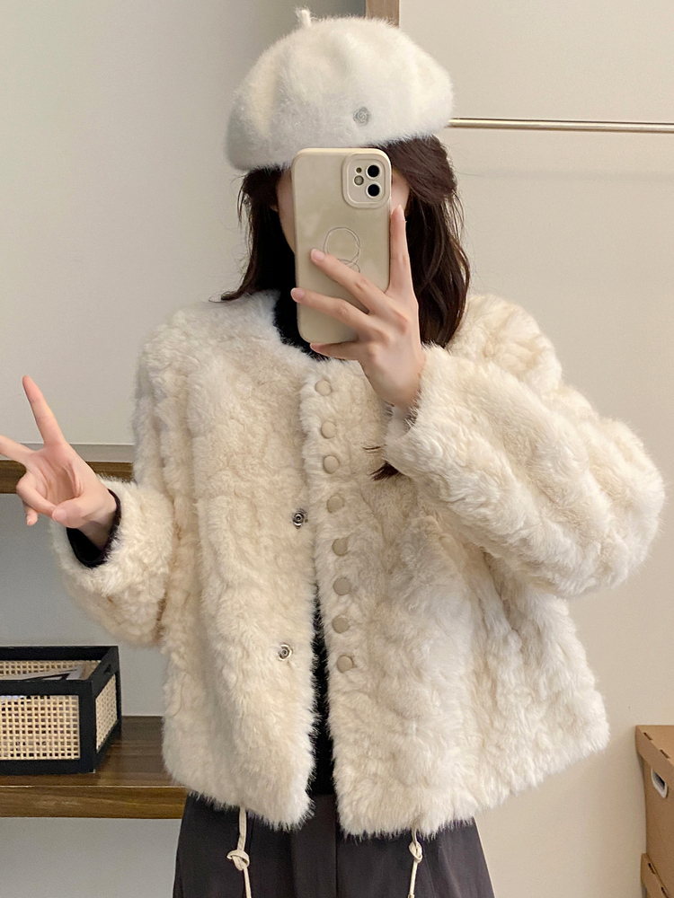 Casaco curto de pele de cordei - Women'S Fashion Petite avaliação e preço