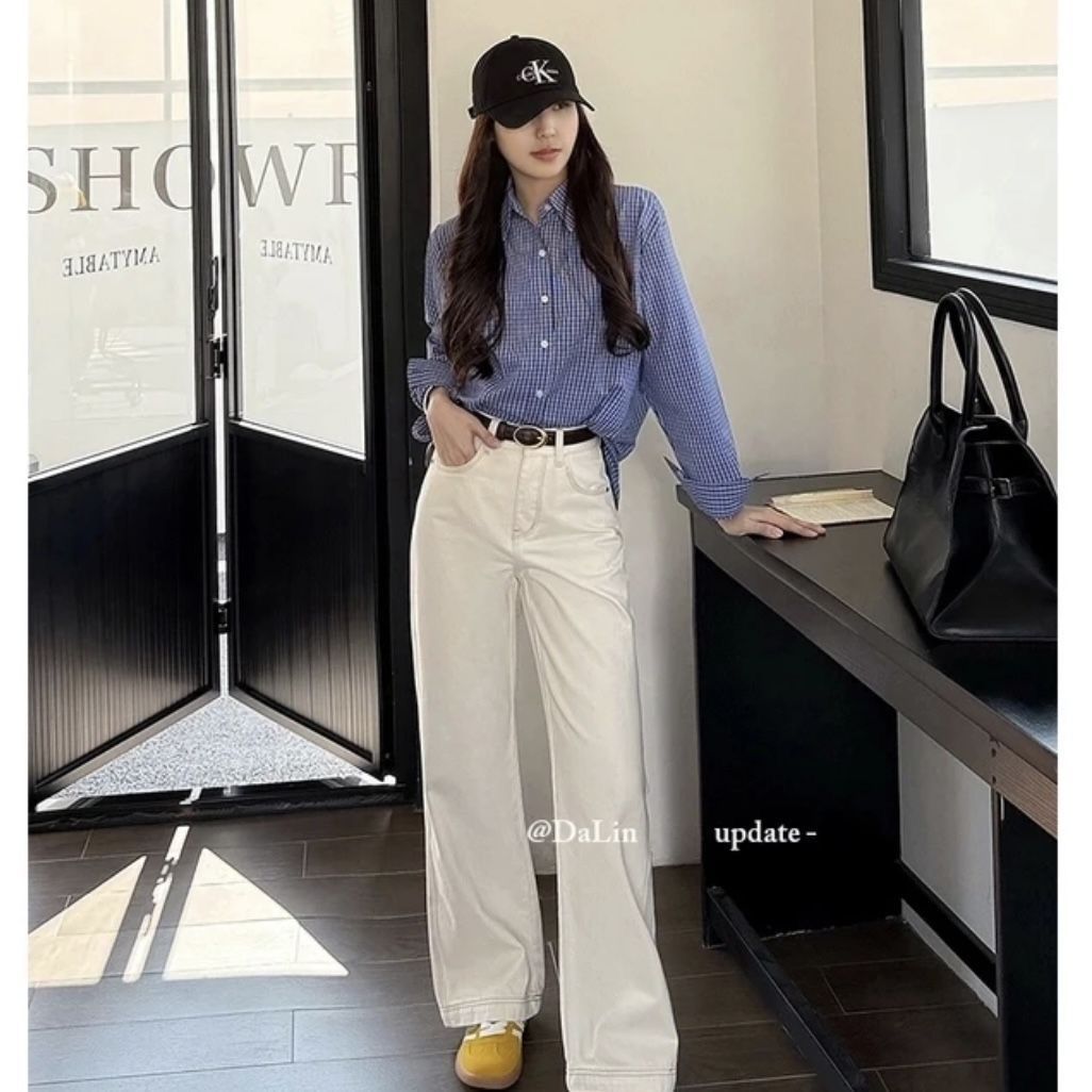 Calças jeans bege de cintura a - Women'S Fashion Petite avaliação e preço