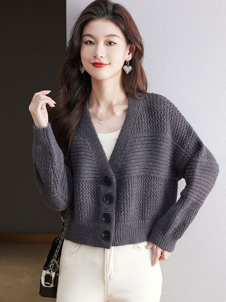 Feminino casual curto de malha - Women'S Fashion Gilet avaliação e preço