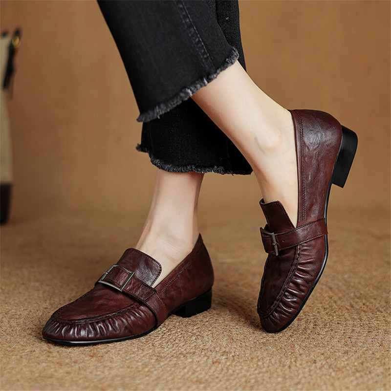 Mocassins de couro genuíno par - Women'S Fashion Loafers avaliação e preço