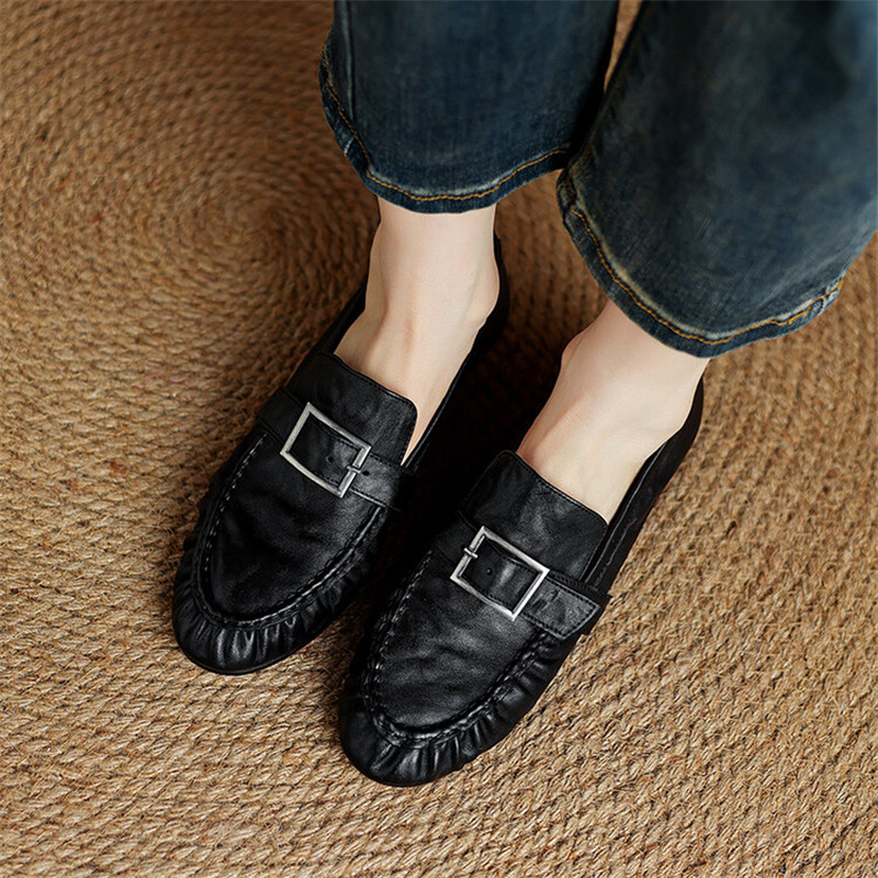 Mocassins de couro genuíno par - Women'S Fashion Loafers avaliação e preço