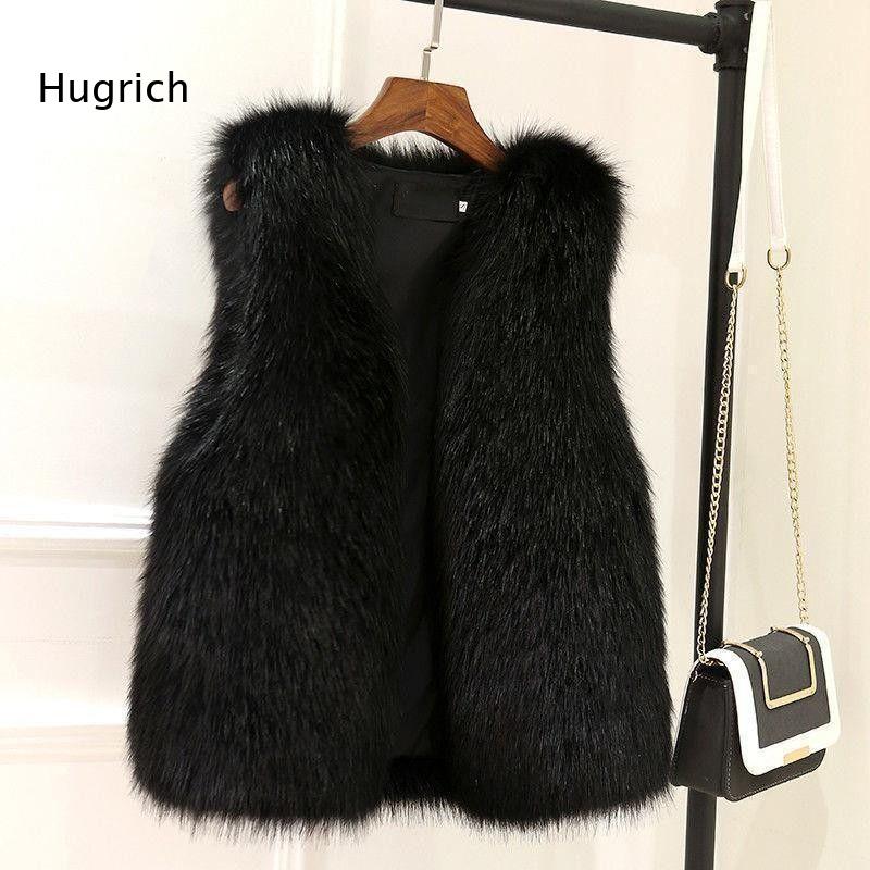 Colete Feminino de Pele Sintét - Women'S Fashion Gilet avaliação e preço