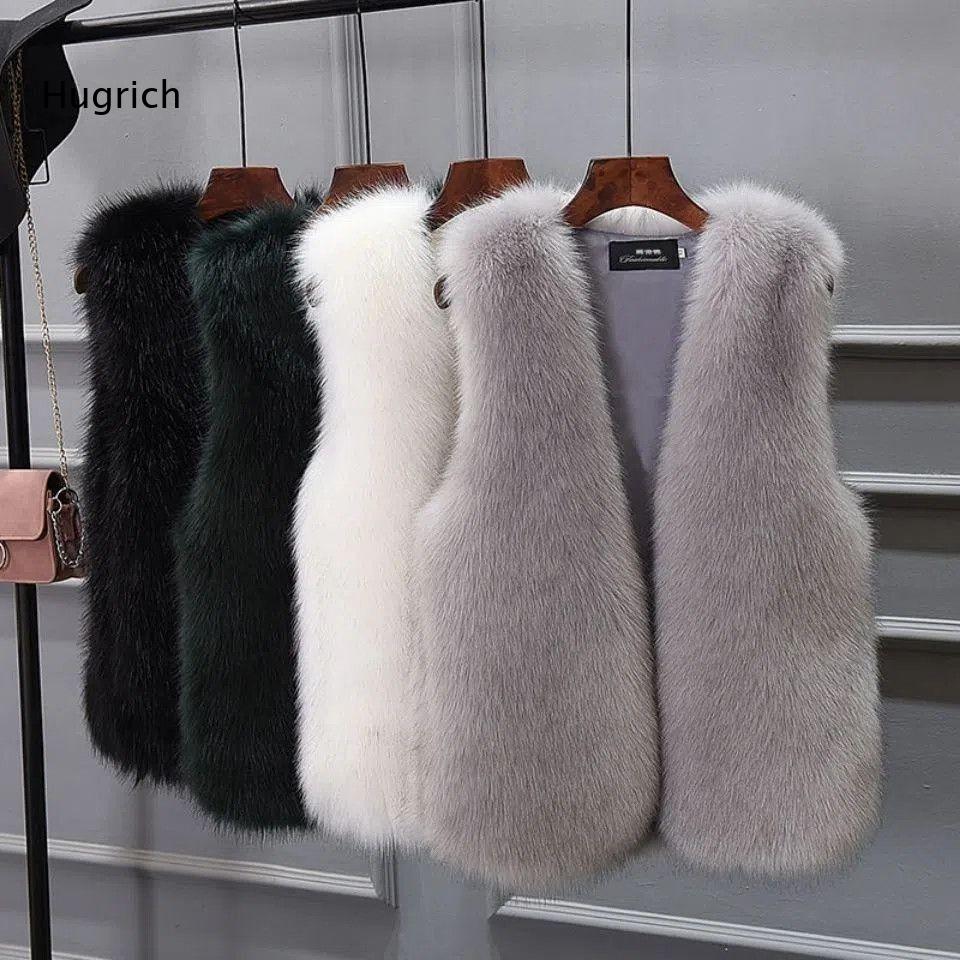 Colete Feminino de Pele Sintét - Women'S Fashion Gilet avaliação e preço