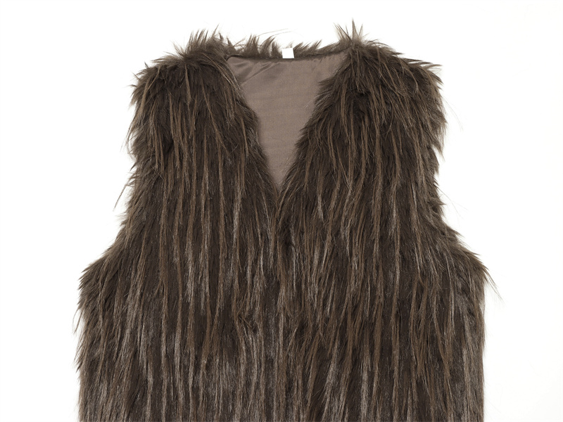 Colete Feminino de Pele Sintét - Women'S Fashion Gilet avaliação e preço