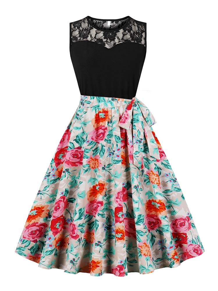 Elegante cintura alta sem mang - Women'S Fashion Of The 50S avaliação e preço