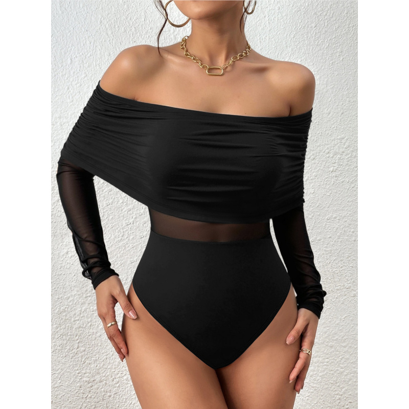 Camiseta Ajustada de Manga Lon - Off Shoulder Top avaliação e preço
