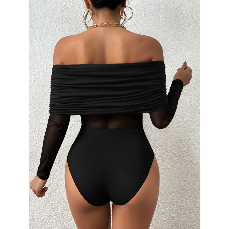 Camiseta Ajustada de Manga Lon - Off Shoulder Top avaliação e preço