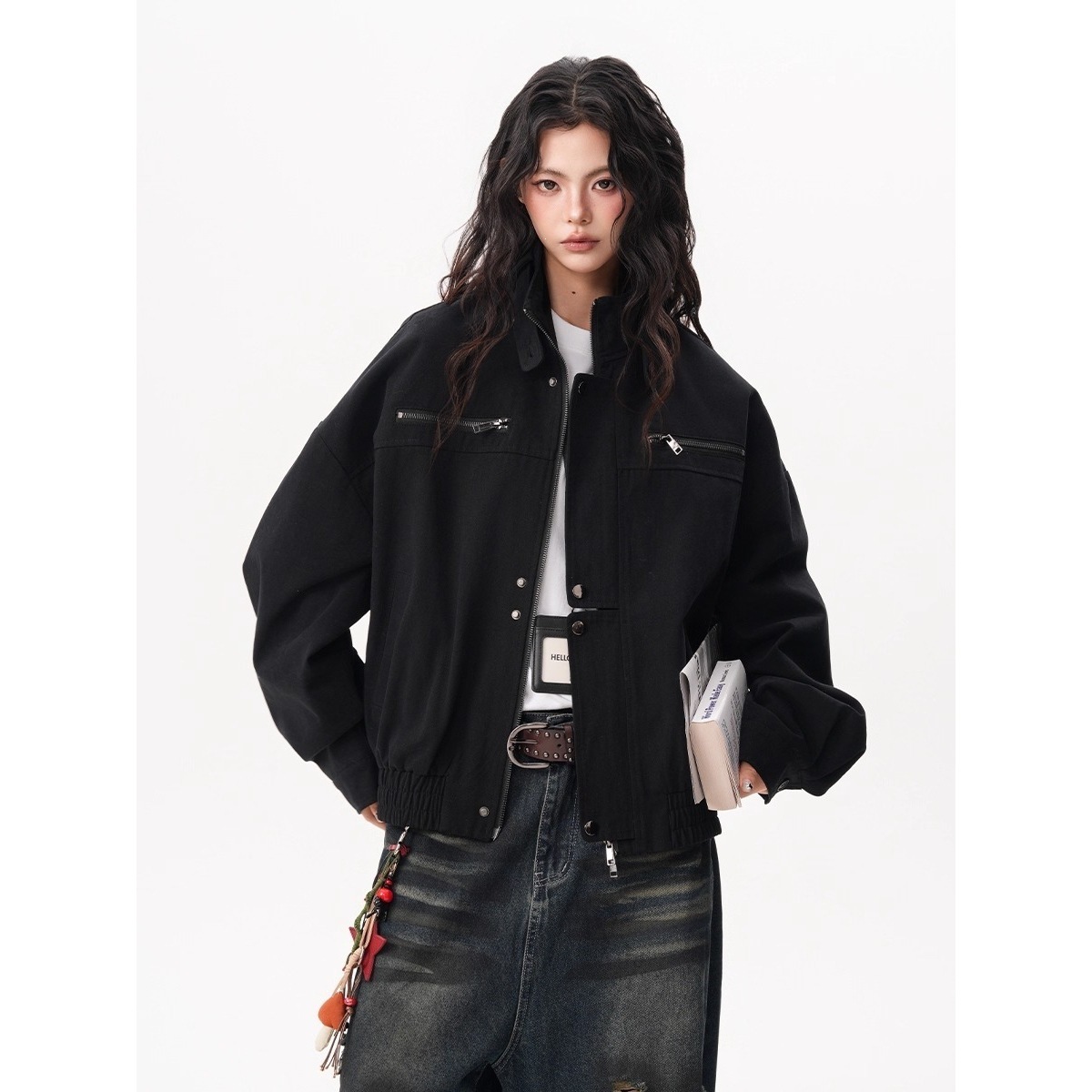 Jaqueta Feminina Vintage Estil - Women'S Fashion Utility Jacket avaliação e preço