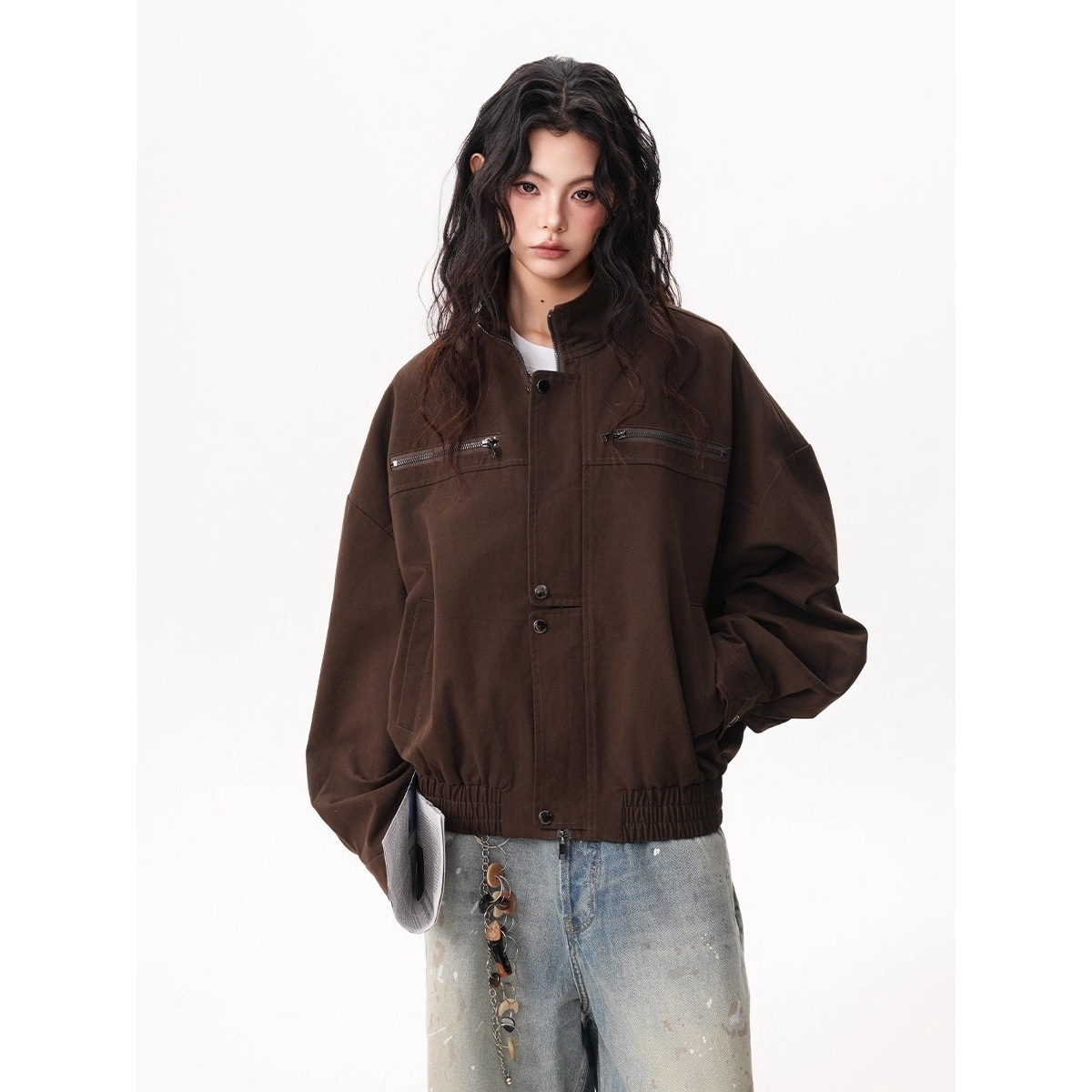 Jaqueta Feminina Vintage Estil - Women'S Fashion Utility Jacket avaliação e preço