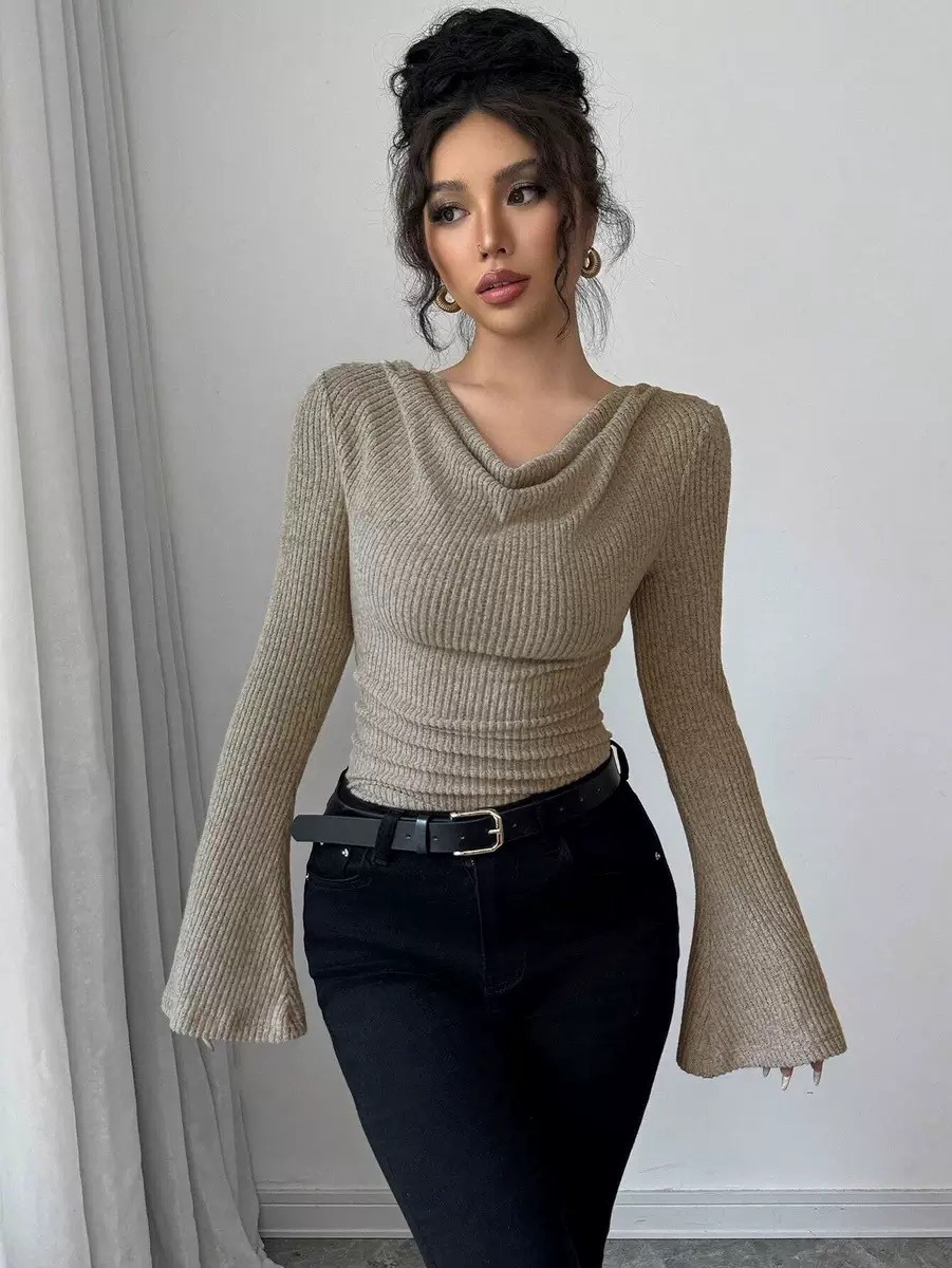 Blusa Feminina de Tricô Canela - Off Shoulder Top avaliação e preço