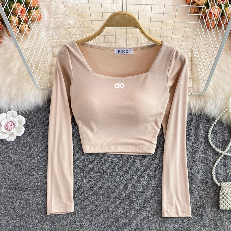 Camiseta feminina de manga com - Women'S Fashion Layering avaliação e preço