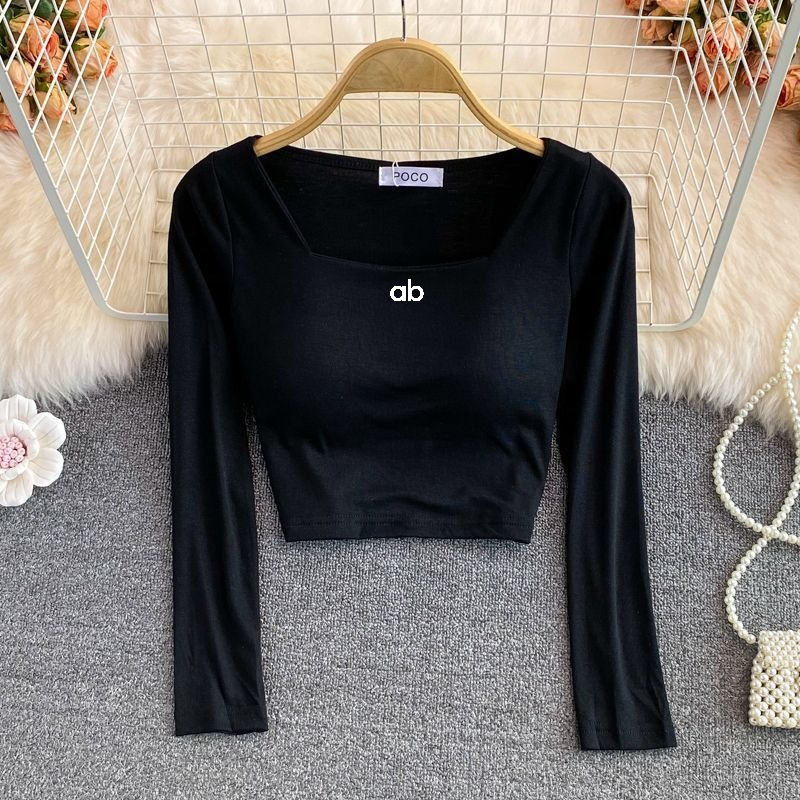 Camiseta feminina de manga com - Women'S Fashion Layering avaliação e preço