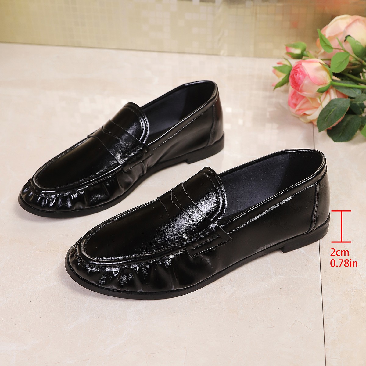 Sapatilhas Pretas Estilo Britâ - Women'S Fashion Loafers avaliação e preço