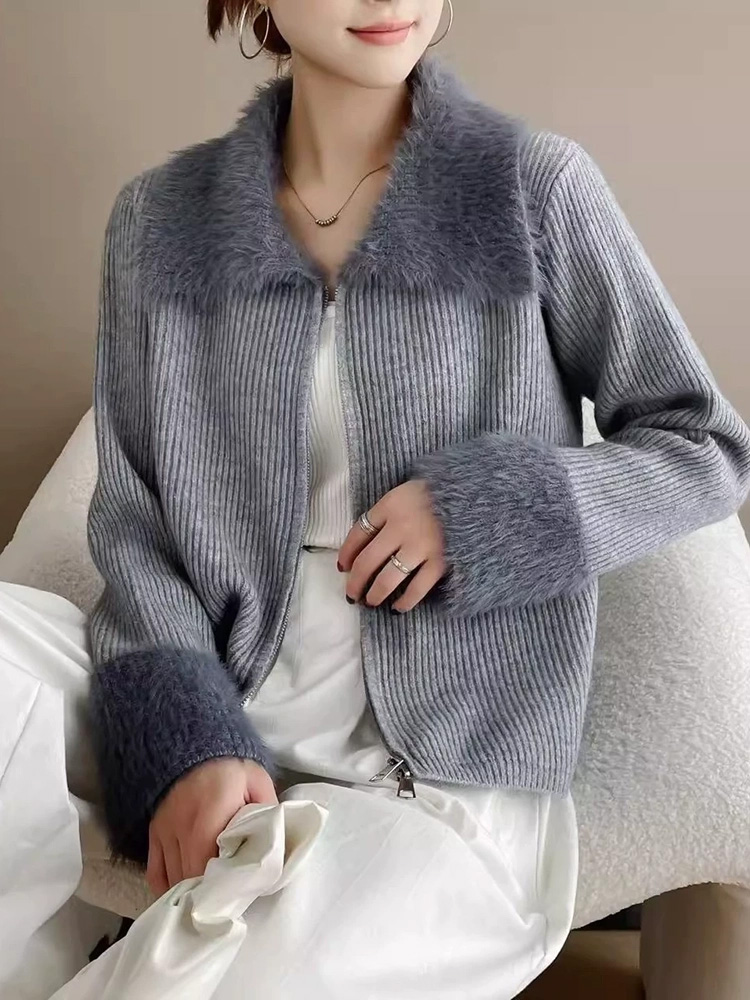 Zíperes turn-down colarinho em - Women'S Fashion Gilet avaliação e preço