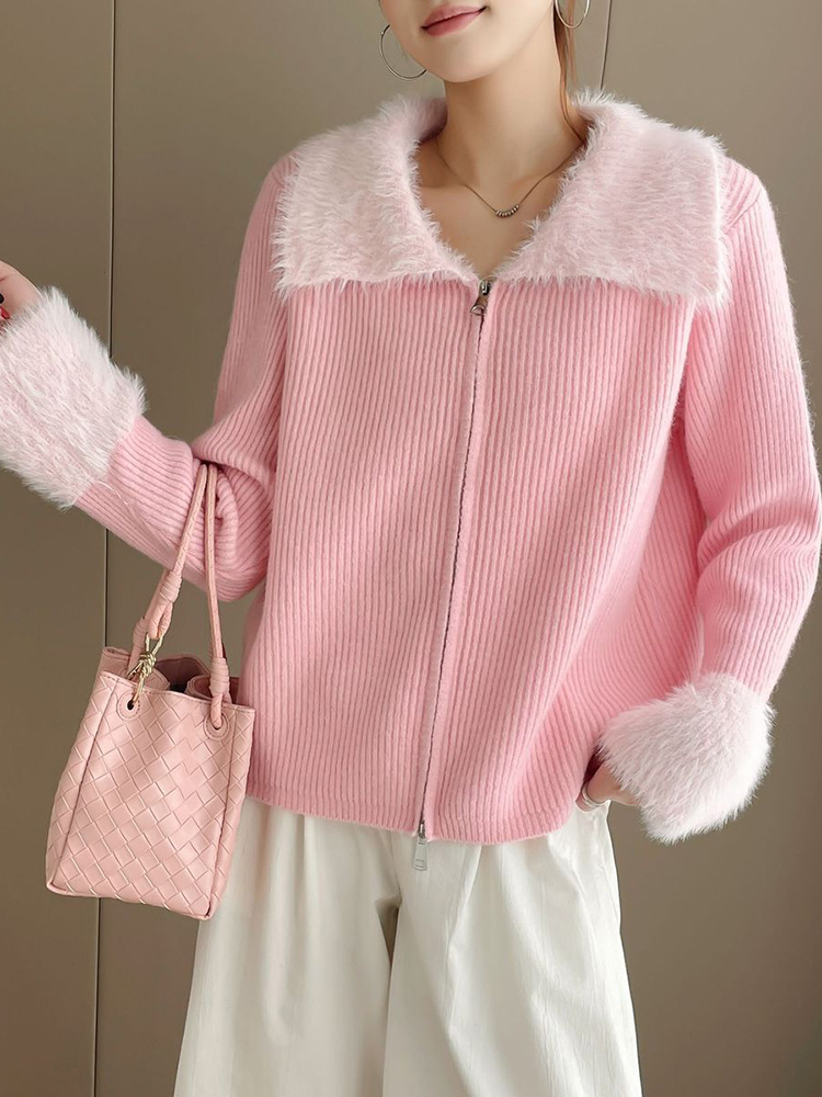 Zíperes turn-down colarinho em - Women'S Fashion Gilet avaliação e preço