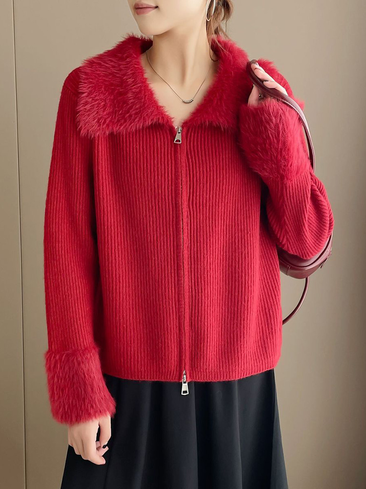 Zíperes turn-down colarinho em - Women'S Fashion Gilet avaliação e preço